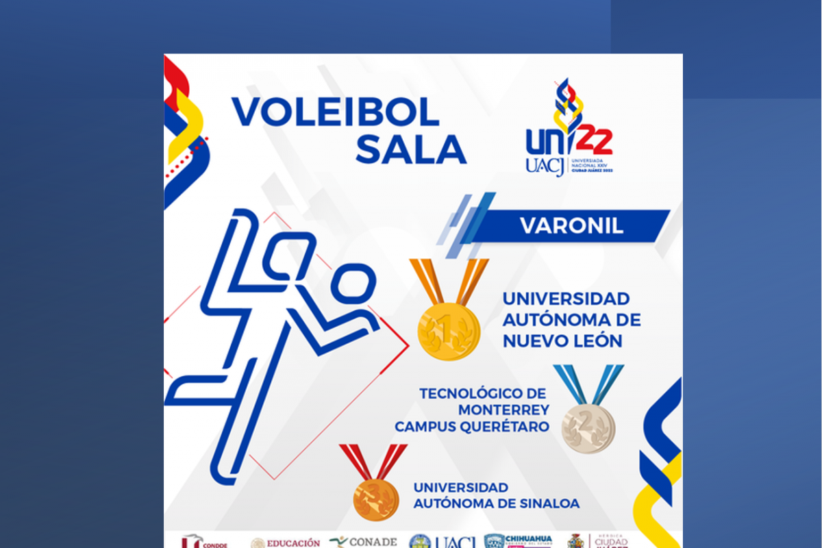 Medalla de oro en Voleibol varonil para los Tigres de la UANL en UACJ 2022